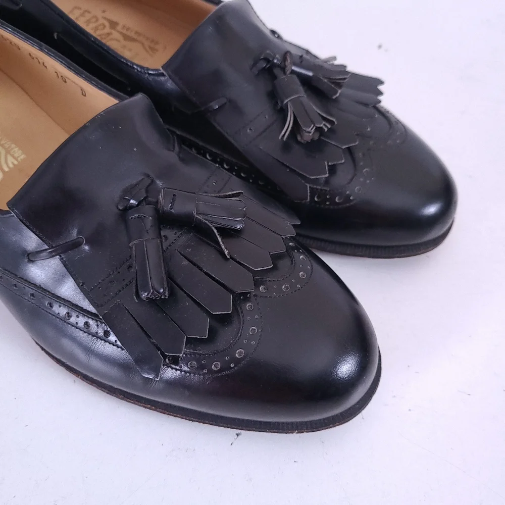 Salvatore Ferragamo Black LUCUS Kiltie IRREGULAR SIZES Loafers Shoes Size 9.5 10
